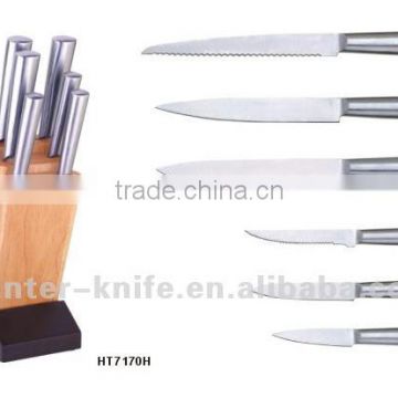 Stainless Steel Knife Set -7Pcs With Wooden Block