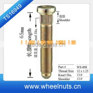 10.9 grade color zinc coating alloy steel wheel stud