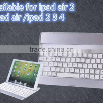 Aluminum Wireless Bluetooth Stand Keyboard For ipad air 2/ipad air/ipad 2 3 4