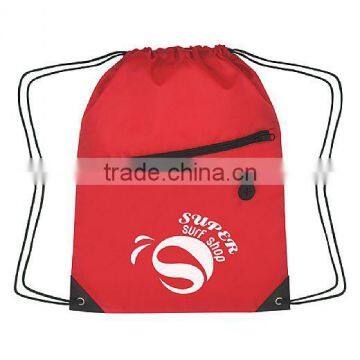 Drawstring Sports Pack with Front Zipper