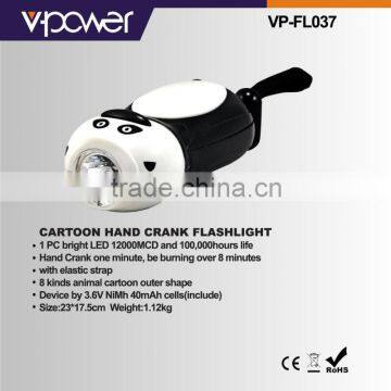 Cartoon Hand Crank Dynamo Flashlight