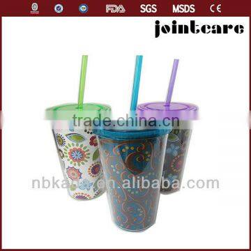 straw double wall plastic cups with straw clear plastic cups with straws