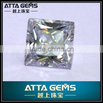 princess cut sqaure shape white cz gems 6x6