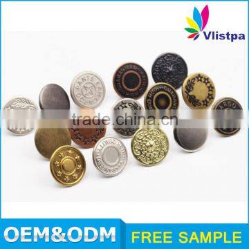 High end fashion buttons for metal jeans buttons