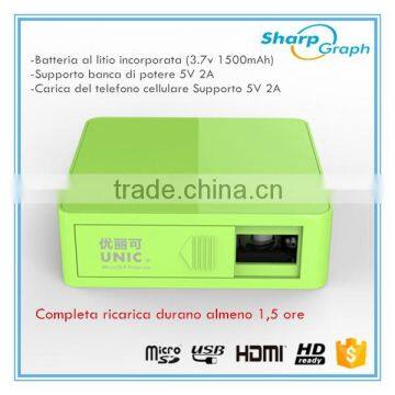 In Stock!!! 2016 High Quality 800 Lumens Cheap Mini Native HD LED USB DLP Projector UC50 1080P 3D Micro Hologram Projector photo-2