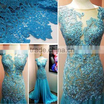 2015 Fashion sequins lace fabric/guipure lace / cord lace fabric with wholesale