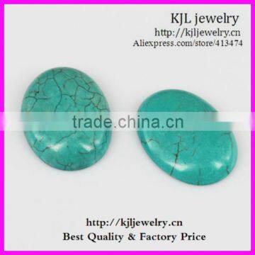 KJL-BD5342 Wholesale Natural flatback egg shape turquoise Gemstones lose beads 7X18X25mm