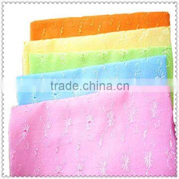 T/c Embroidered Dyed Fabric,t/c Emb Fabric.emb White Fabric