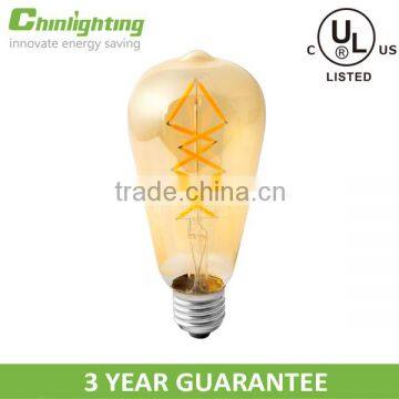 UL LED Edison bulb led cob 6w e27 s21 st64 vintage E27 filament edison bulbs