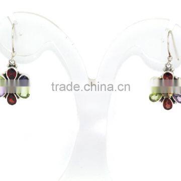 Mix Stone Pear Cut 925 Sterling Silver Earring photo-3