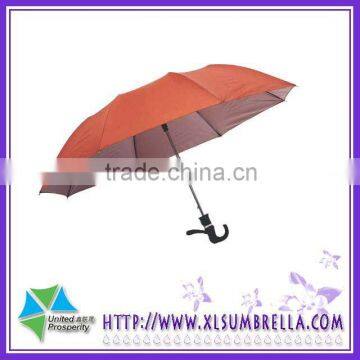 Polyester with silver Uv coated Promotion folding umbrella