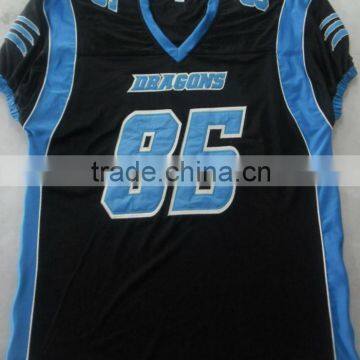 100% Polyester custom tackle twill american football jerseys custom cut and sew