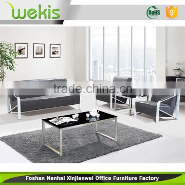 Modern PU cover with stainless steel legs leather sofa in poland