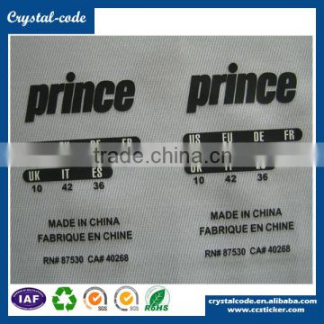 Custom printed paper silk heat press clothing label