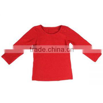 New Style Baby Girls Long Sleeve T Shirt Fancy Solid Sleeve Ruffle T Shirt For Girls Top Sale Cotton T Shirt Child Blank photo-2