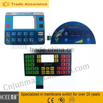 high quality Custom manufacturing Polyester foil switches, IP 65 membrane switch keyboard