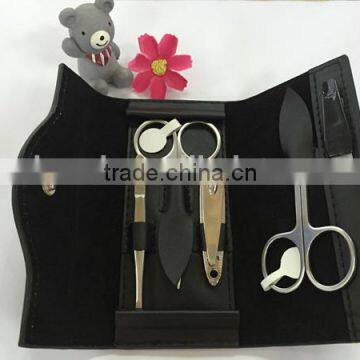 Foldable Real Leather Caes Manicure Set Beauty Tool