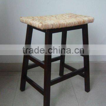 SD-01 Wooden saddle stool with rush seat