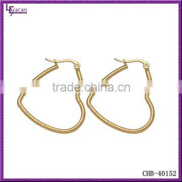 Luxury Gold Plated Peach Heart Shape Ear Cartilage Huggie Hinged Hoop Earrings