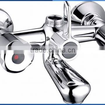 Classic lavatory dual zinc handle brass body bathtub faucet wall mounted chrome plating bathtub mixer