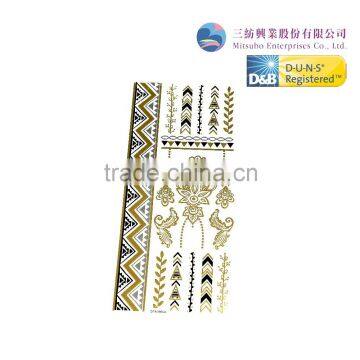 Fashion Body Temporary Metallic Tattoo Gold Silver Tattoo Sticker photo-2