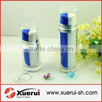 cosmetic empty acrylic lotion bottle with dual tubes