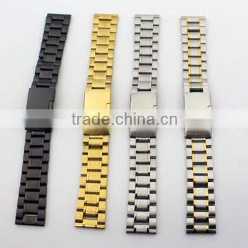 PVD Polished Brushed Sandblasted SS Watchband Gold