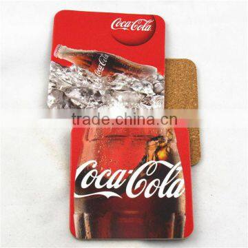 hot sale oem custom cardboard cork coasters, cocacola drink coaster