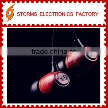 best quality fashion 3.5mm stereo jack wood customized in-ear earphone