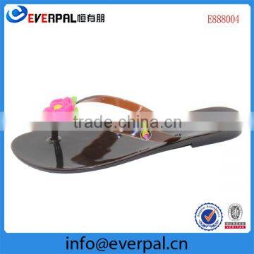 cheap new model women PVC plastic slipper with flower