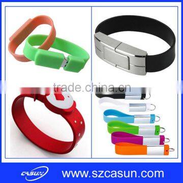 Good quality bracelet usb flash drive with silicone leather PVC material