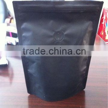 Standing up aluminium foil coffee pouch with zipper and valve