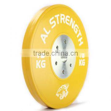 Coloured olympic bumper weight plate for fitness gym