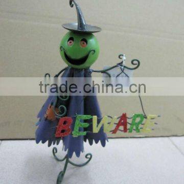 decorative metal halloween hanging green ghost decoration