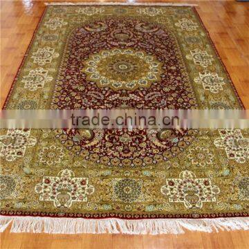 5x8ft red with golden living room paving carpet handmade indian rugs