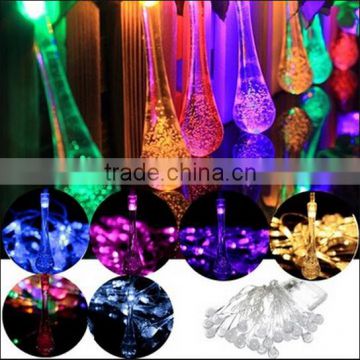 30 LED Solar Powered Raindrop Fairy String Light / Outdoor Xmas Wedding Garden light / solar power garden decorative lights