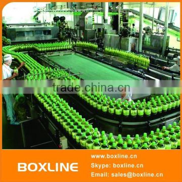 Plastic curve bottle chain conveyor