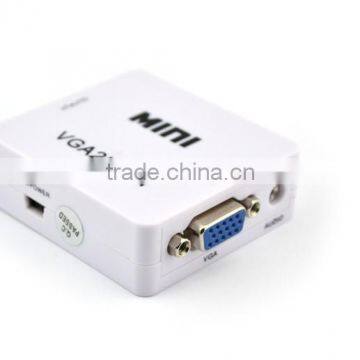 Hot Sell Mini VGA TO HDMI Converter , Vga2hdmi Converter Dengan With Audio 1080P 3D photo-3