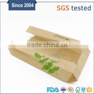 security food grade flat bottom toast kraft paper bag