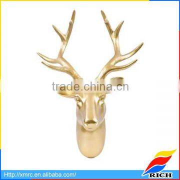 2017 New Design Gold plated Resin Deer Head Wall Hanger Home Decor