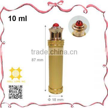 Fanscinating golden perfume container 10ml mini essential oils bottle