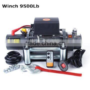4x4 electric winch 9500Lb winch, steel cable winch