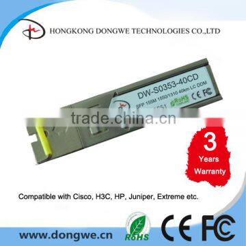 GLC-FE-100BX-D, 100Base-BX10-D Fiber Optic SFP, 1550TX/1310RX--40km, with DDM, BiDi LC Connector SFP Module Transceiver