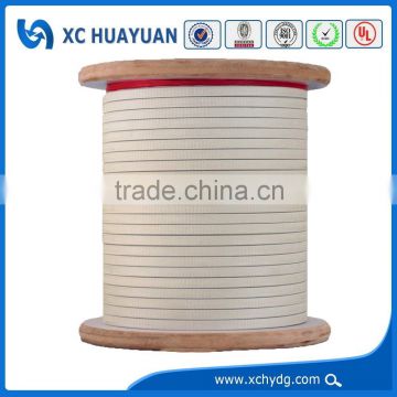 Fiberglass covered rectangular aluminum electric winding wire for electrical apparatus