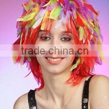 Best-sale feather wig for the carnival, party wig