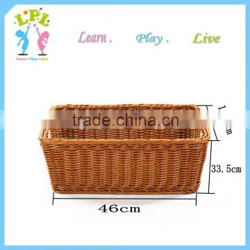 Hot sale high quality pp material custom size plastic wicker basket for sale