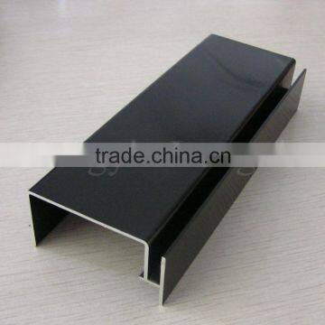 Black anodized aluminum industrial profile