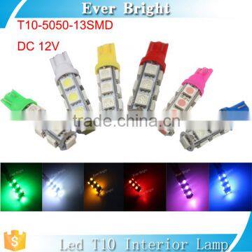 Hot 5050 13SMD T10 led light bulb car interior lamp t10 5w5 bulbs led light