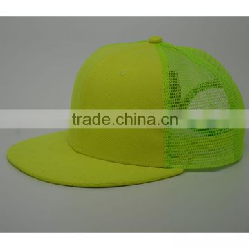 Flat bill cap snapback cap mesh trucker cap