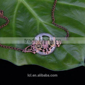 New Design Steampunk Gear Bat Pendant Statement Necklace 2015 Yiwu Fashion Imitation Jewelry Hot Sale photo-2